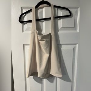 NWT Express Body Contour Halter Top Beige Cream Size L Large